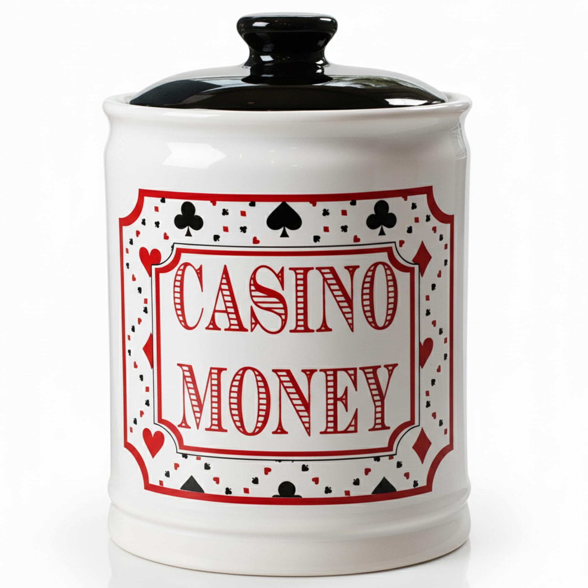 Cottage Creek Casino Money Jar with slot-machine design for stylish savings.