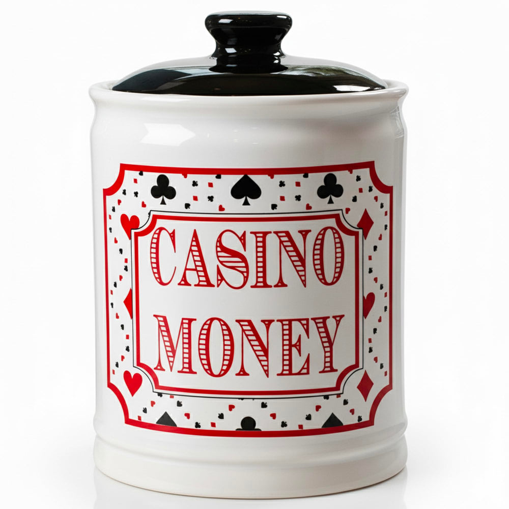 Cottage Creek Casino Money Jar with slot-machine design for stylish savings.