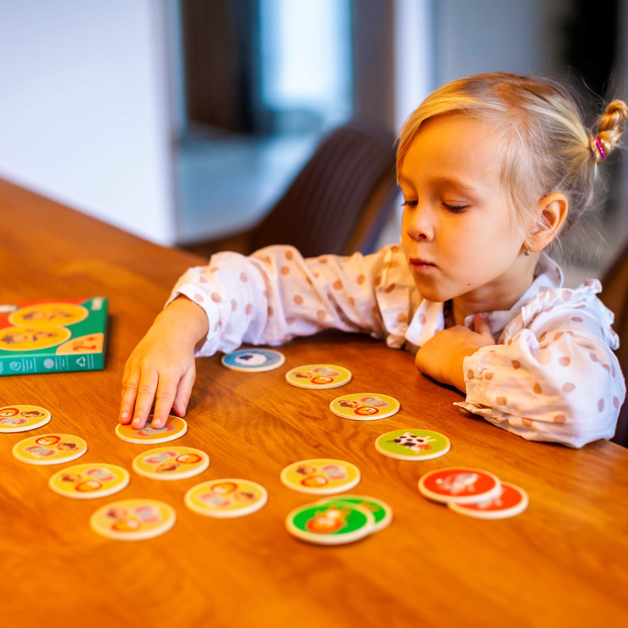 Two-point-two inch diameter Cottify cards designed for small hands and easy handling.