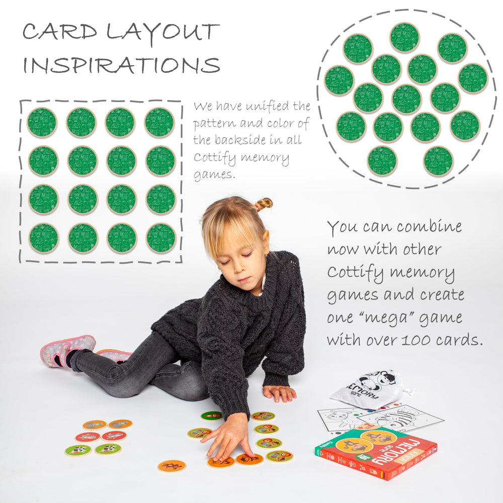 Child holding a card during Cottify play to boost focus