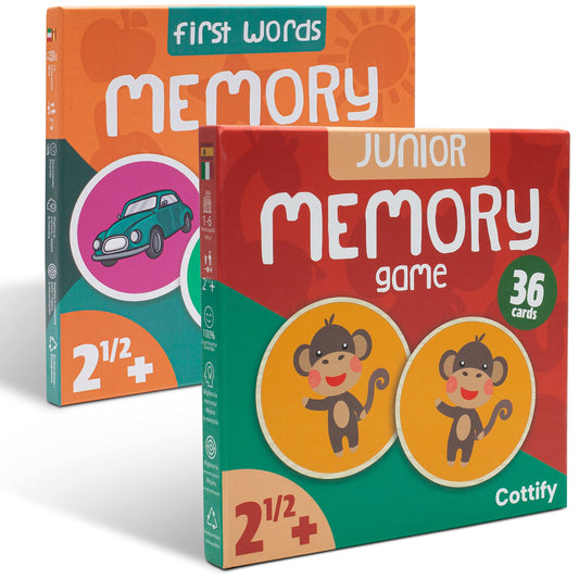 Cottify wooden memory game with animals; engaging early learning through picture pairing.