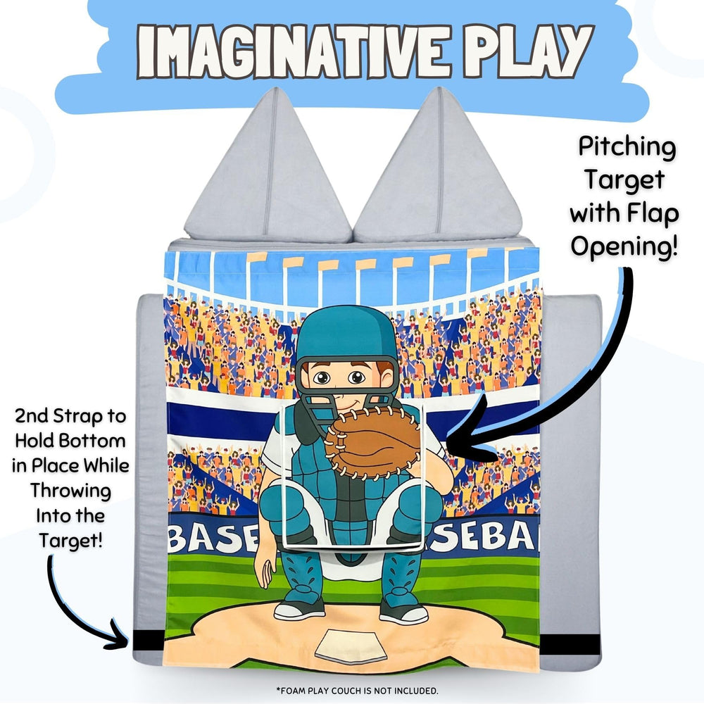Couch Swag Baseball Play Panel imaginative-play scene sparks creativity during playtime.