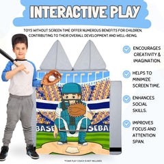 Couch Swag Baseball Play Panel pitching-target visual helps kids practice hand-eye coordination.