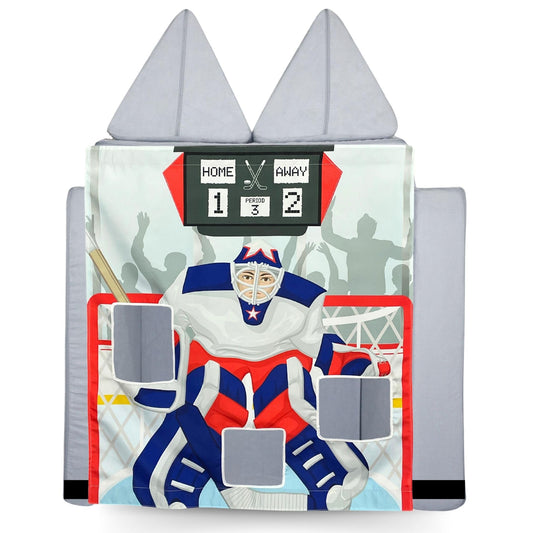 Couch Swag Hockey Play Panel front view with goal targets for solo practice.
