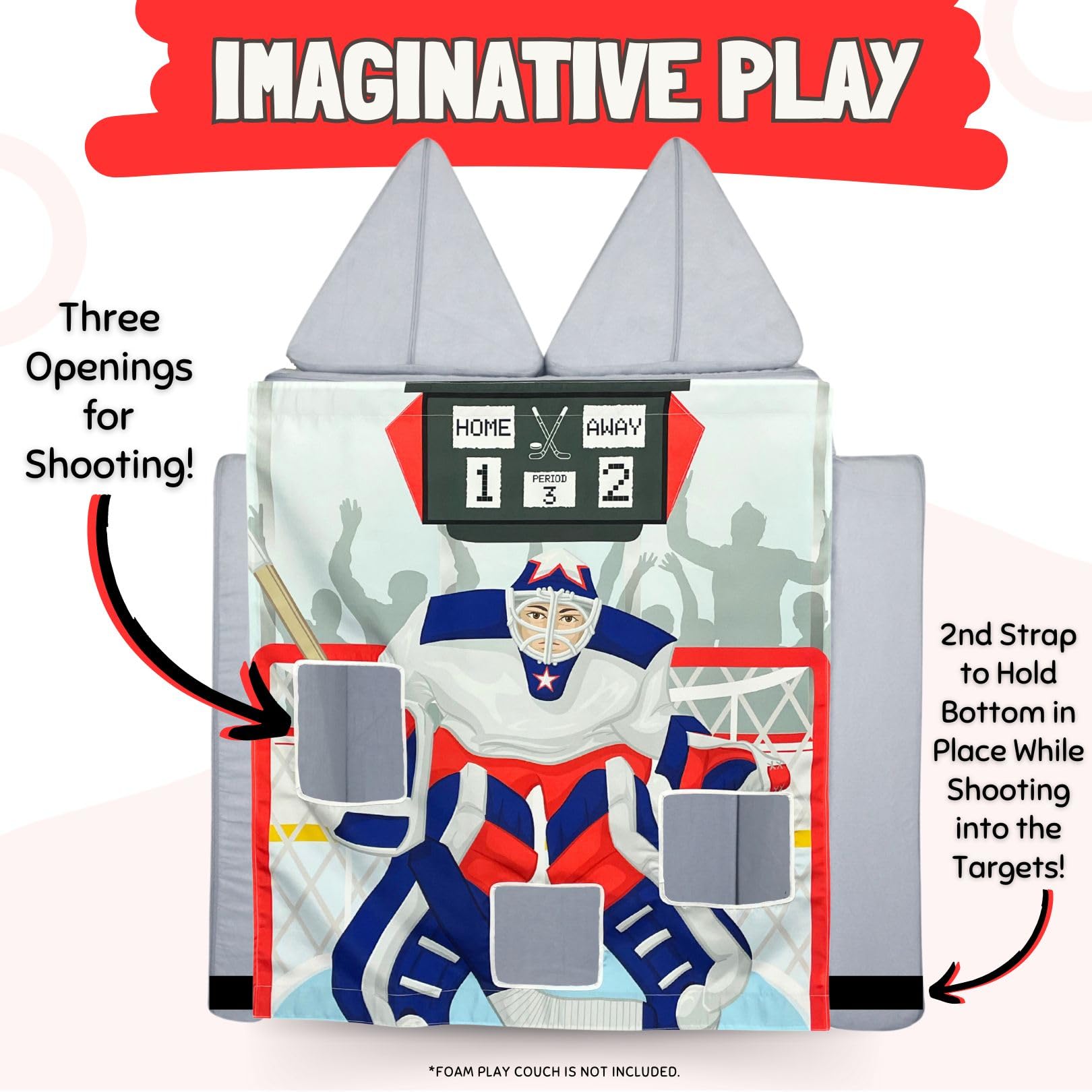 Couch Swag Hockey Play Panel inspires imaginative, collaborative play.