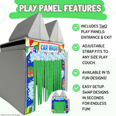 Couch Swag Play Panel car wash exit view for ongoing adventure