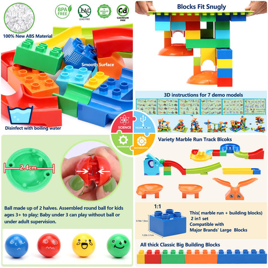 COUOMOXA large-building blocks compatible with classic bricks for creative construction.