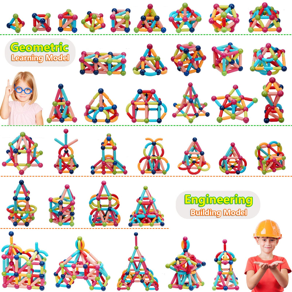 COUOMOXA 110pc 3D geometry kit, colorful shapes to explore spatial thinking.