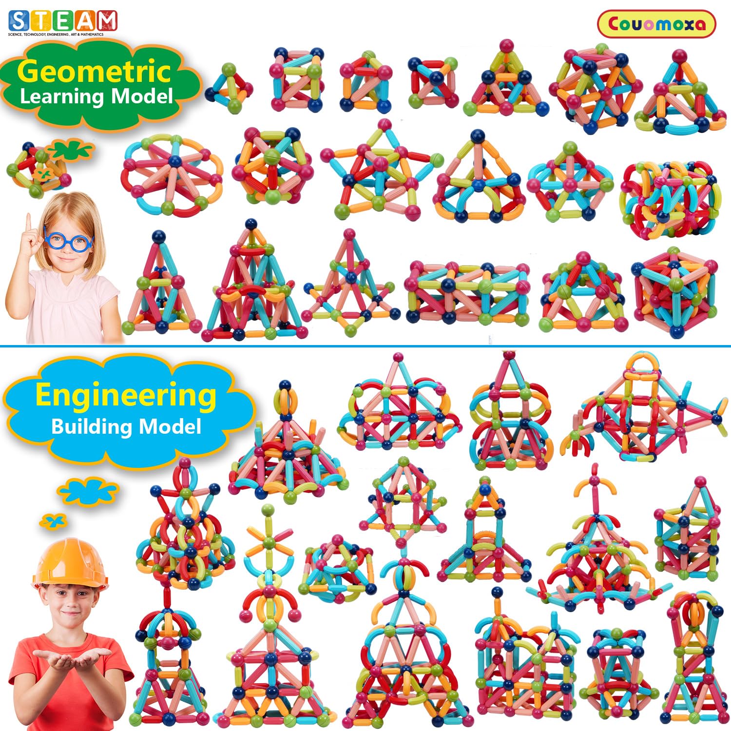 COUOMOXA magnetic toy offers multi-age play from ages 3 to 12