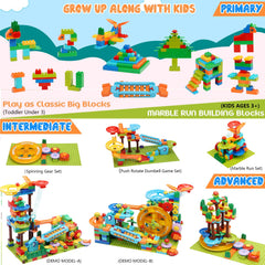 COUOMOXA Marble Run gear lift module aids sequence planning and motor skills.
