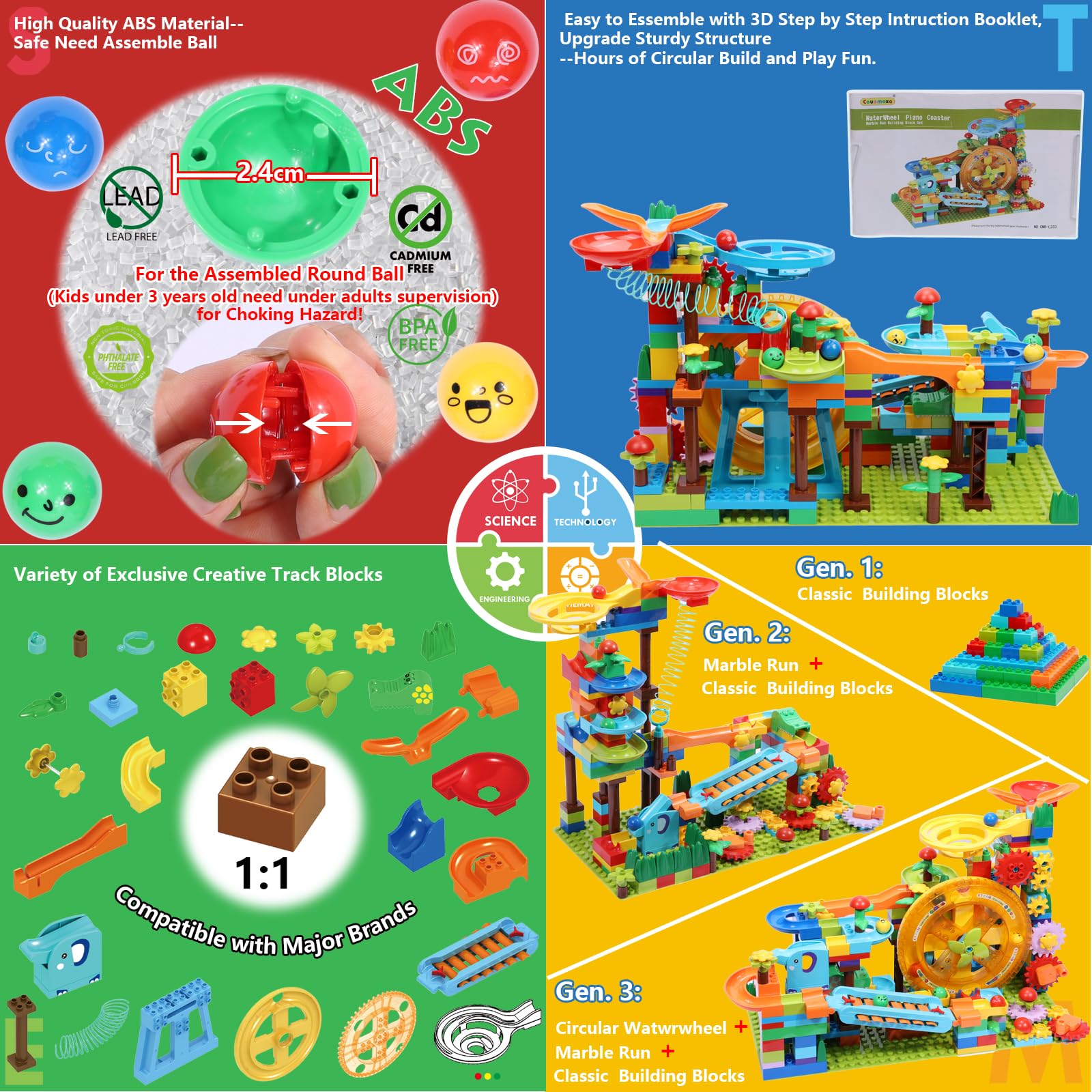 COUOMOXA Marble Run magic elephant module sparks imaginative engineering challenges.