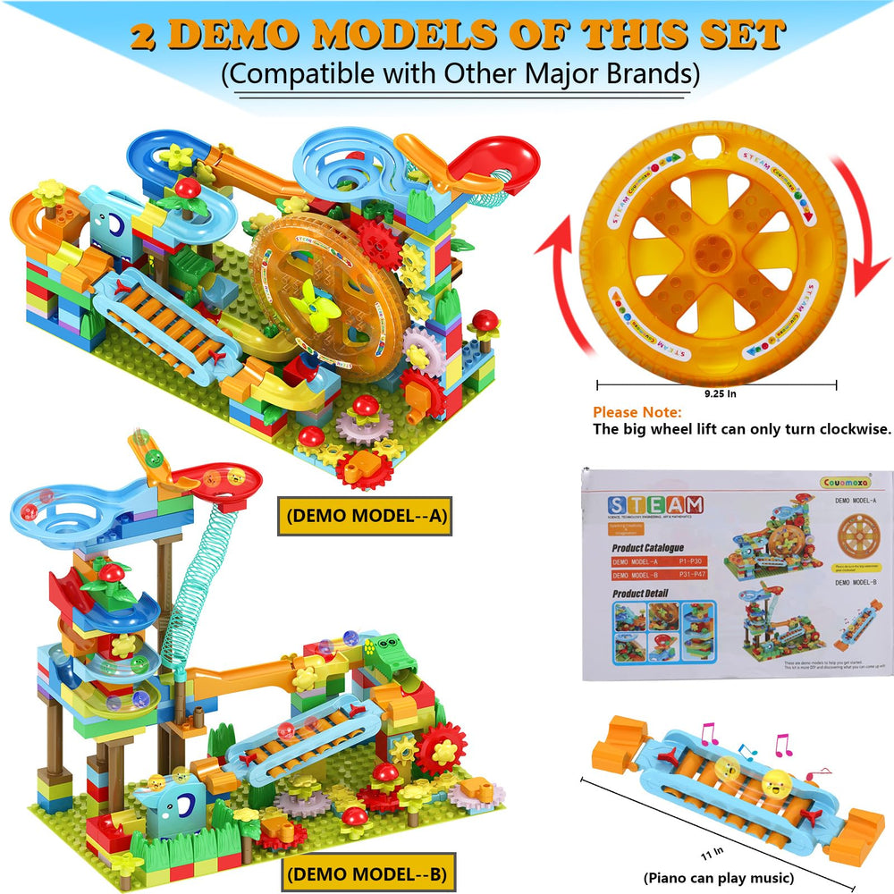 COUOMOXA Marble Run piano coaster module encourages cause-and-effect exploration.