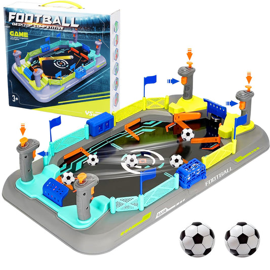 COUOMOXA mini soccer board game in action on a sleek table for family play.