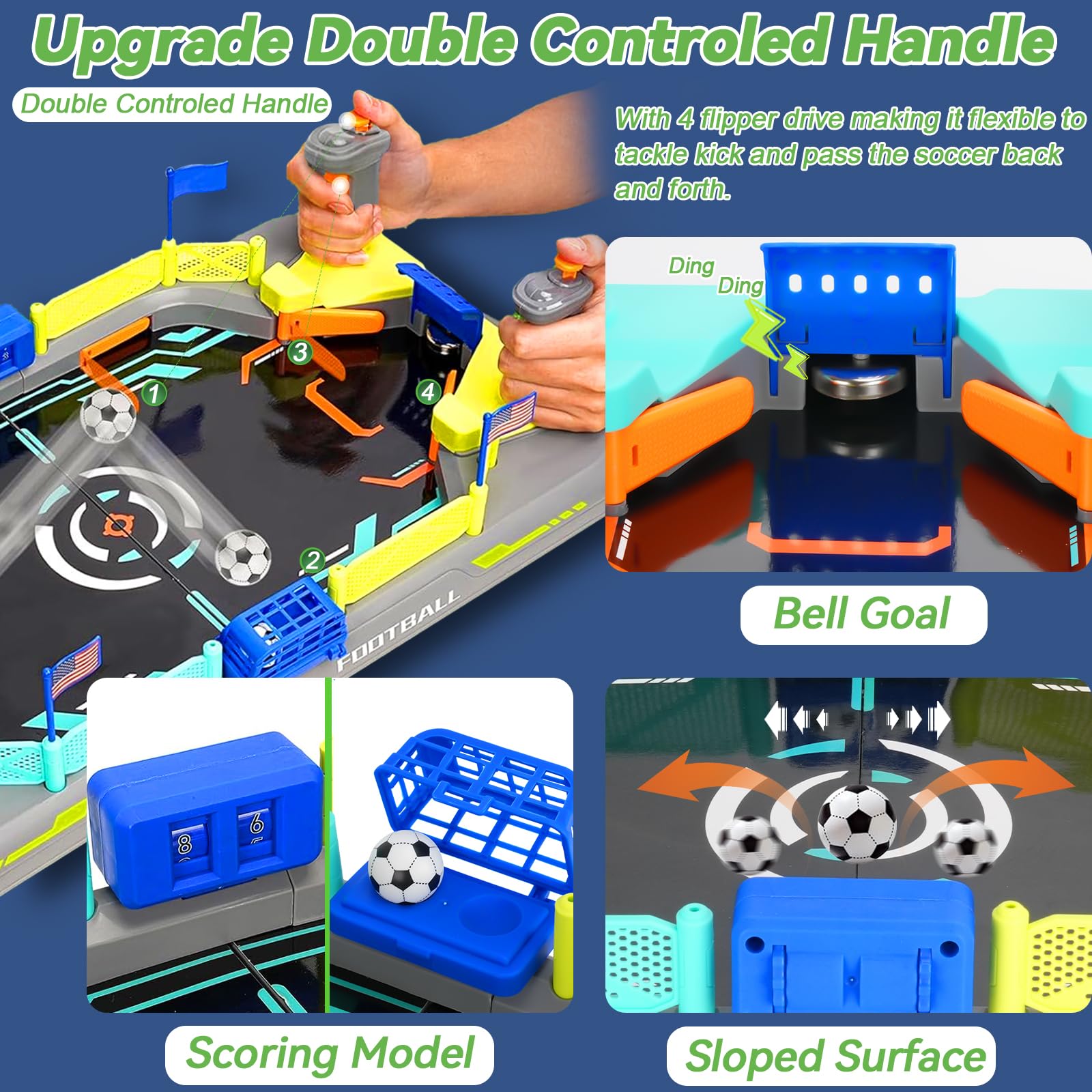COUOMOXA mini soccer board game weighs 2.2lbs and travels easily.