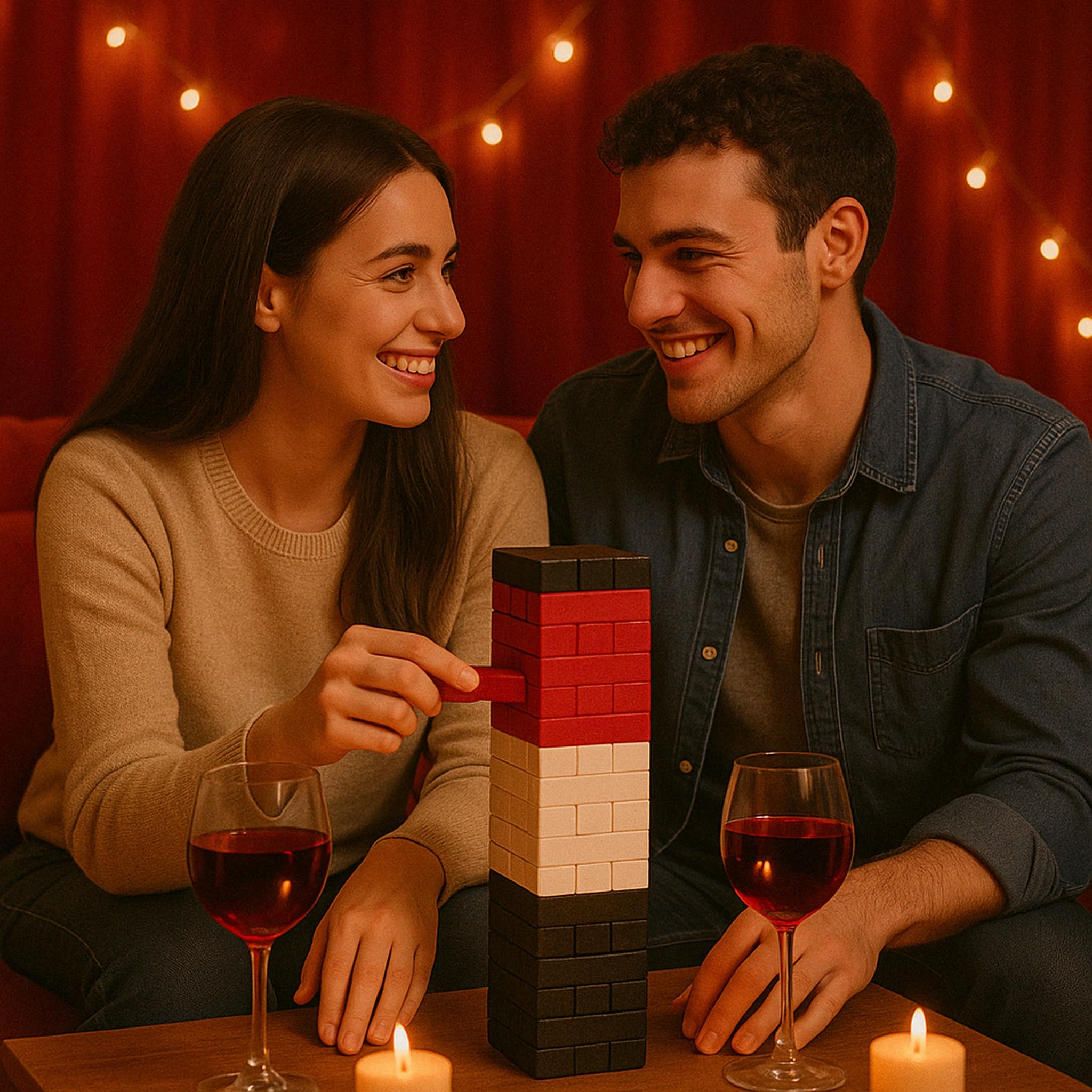 Couples Spicy Games Blocks blank challenges enable personalized date night ideas.