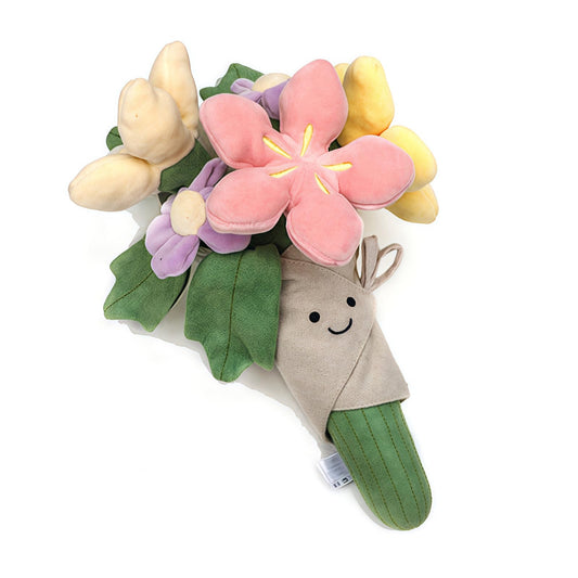 Courtco cute flower plush doll with a soft, huggable smiling face.