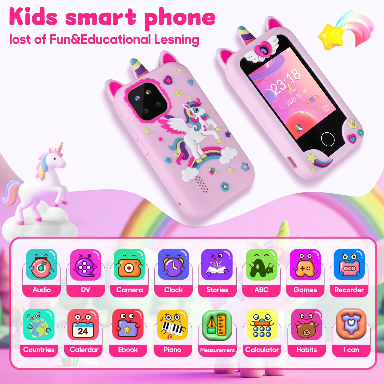 Covanm phone displaying 44 puzzle games for fun learning