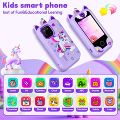 Covanm Kids Smart Phone learning games screen showing ABC and memory puzzles for skill development.