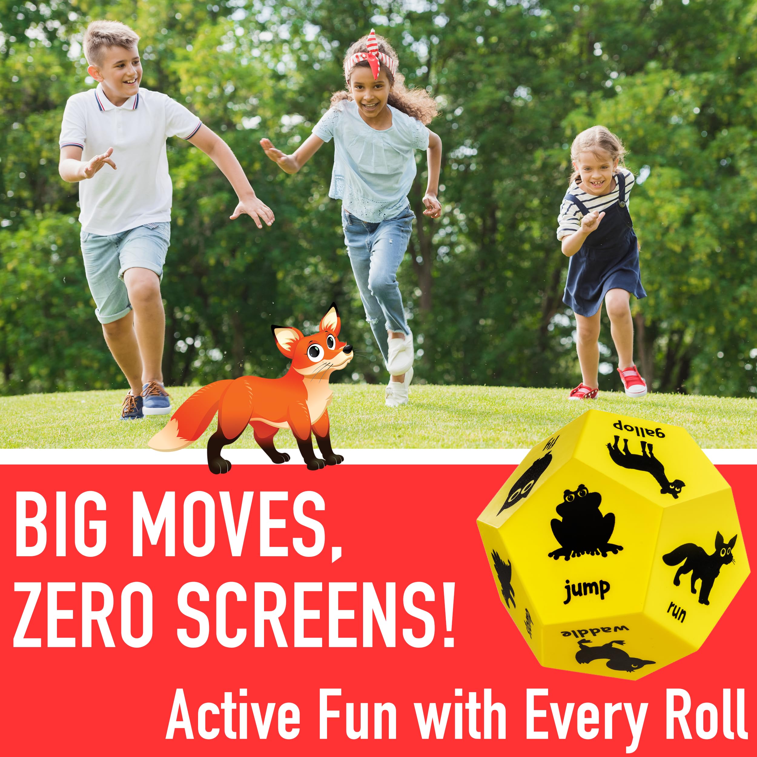 Covelico Animal Exercise Dice roll featuring frog-jump action to boost coordination