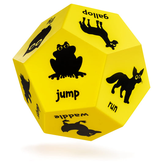 Covelico Animal Exercise Dice roll showing frog-jump action for active play
