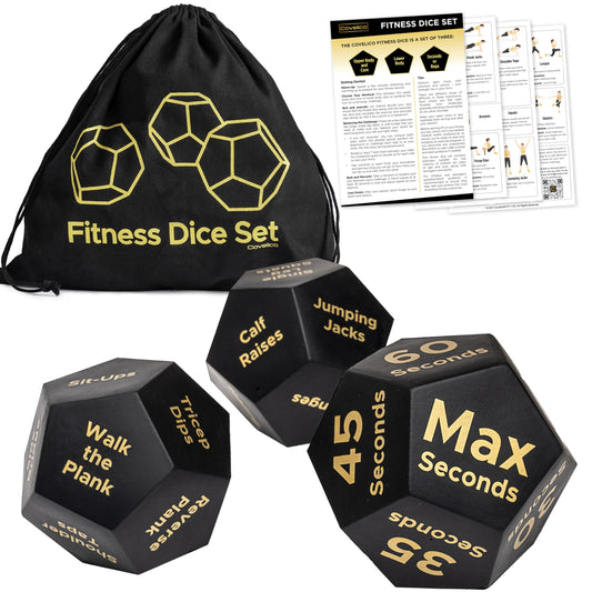 Covelico Fitness Dice in hand rolling for dynamic home workouts