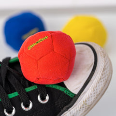 Covelico footbag set supports solo practice or group play.
