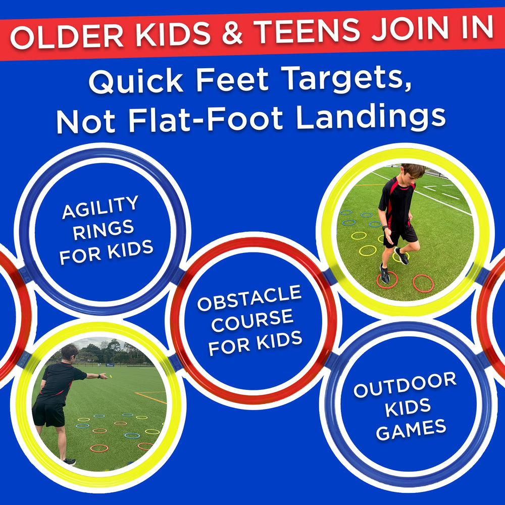 Sturdy Covelico rings ideal for playgrounds and PE spaces.