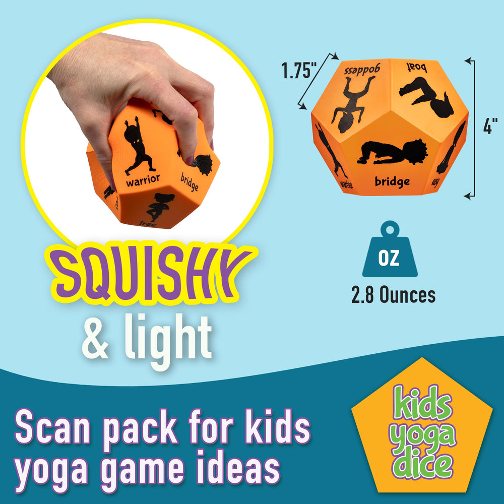 Covelico Yoga Dice bright foam showcases soft texture ideal for safe indoor play.