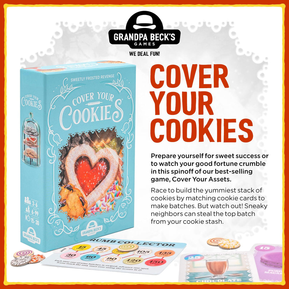 Cover Your Cookies stack of cookies demonstrates escalating scores during play.