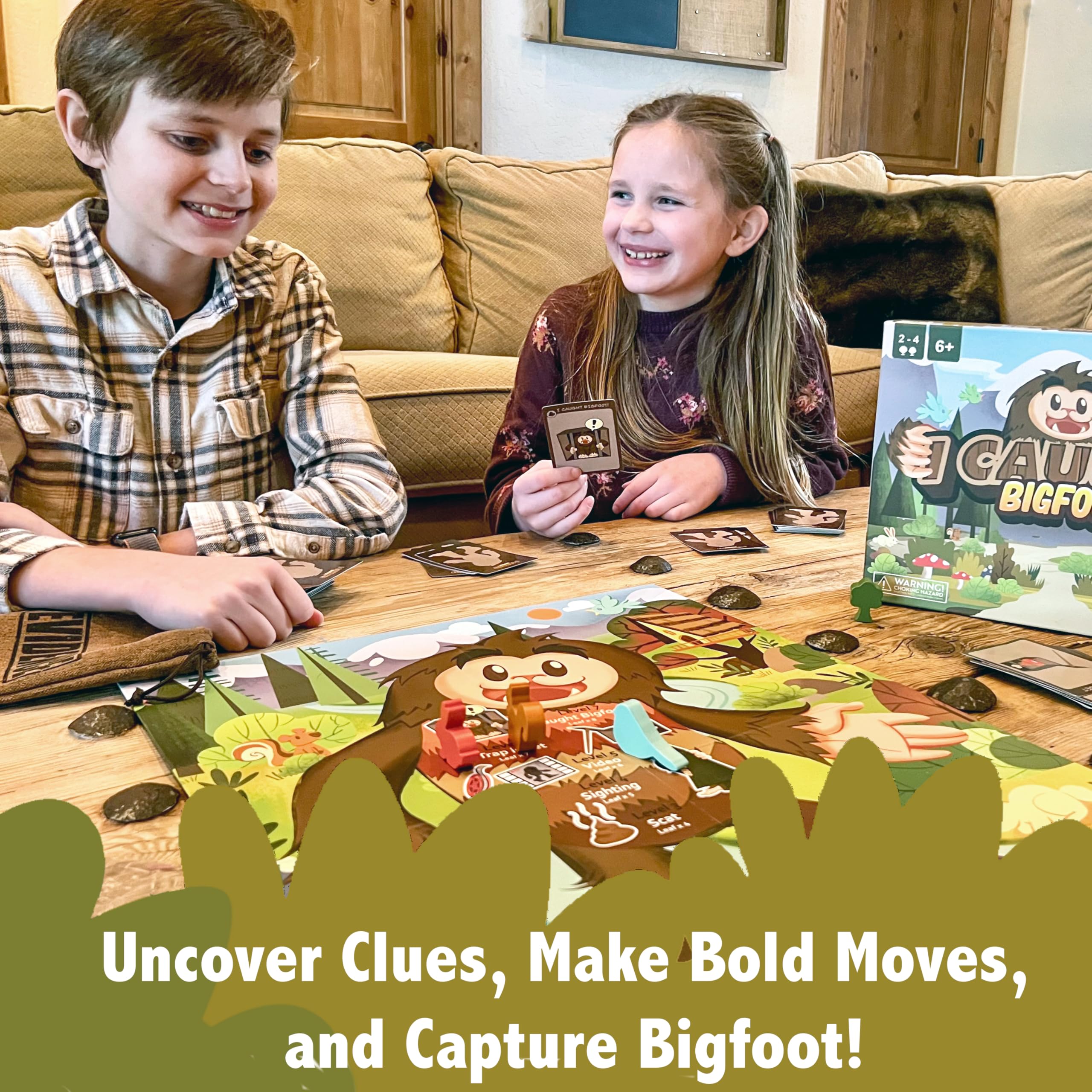 Covered Wagon Games I Caught Bigfoot wooden pieces durable components for lively play.