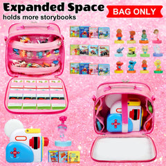 Covkev case back storage uses elastic straps and PVC pockets for figures.