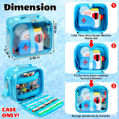Covkev internal layout with elastic pockets keeps storybooks organized.