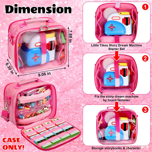 Covkev case interior elastic pockets organize books and characters neatly.