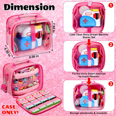 Covkev case interior elastic pockets organize books and characters neatly.