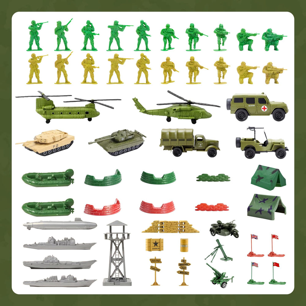 Covsen Army Men battle setup encourages cooperative play and planning.