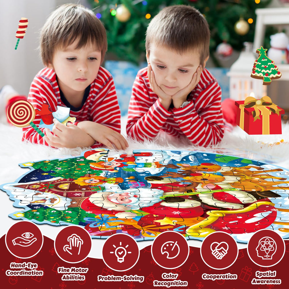 Covsen festive scene puzzle promotes visual sequencing and storytelling during family time.
