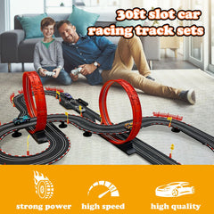Covsen circular overpass and track twists create dramatic passes.