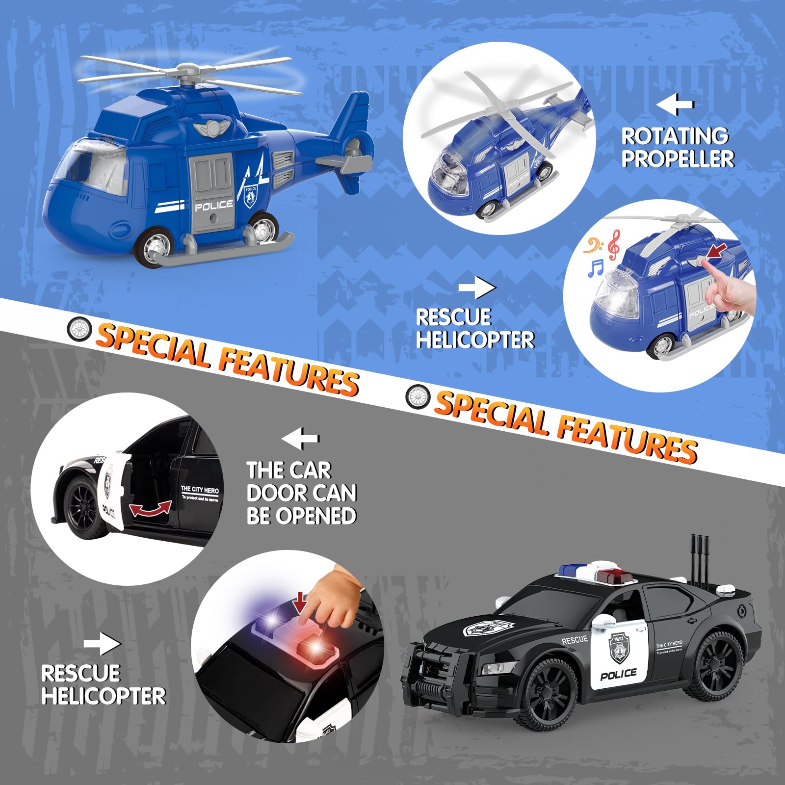COVTOY complete emergency vehicles set for imaginative play