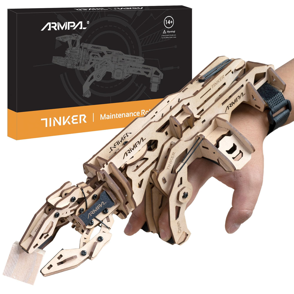 Cowvtuj ARMPAL mechanical claw assembly shows precise joints for learning.