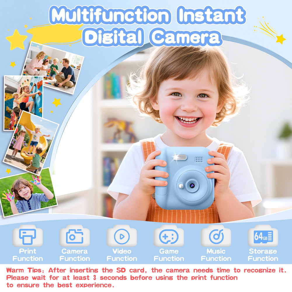 Coxlame Instant Print Camera side view shows compact travel size