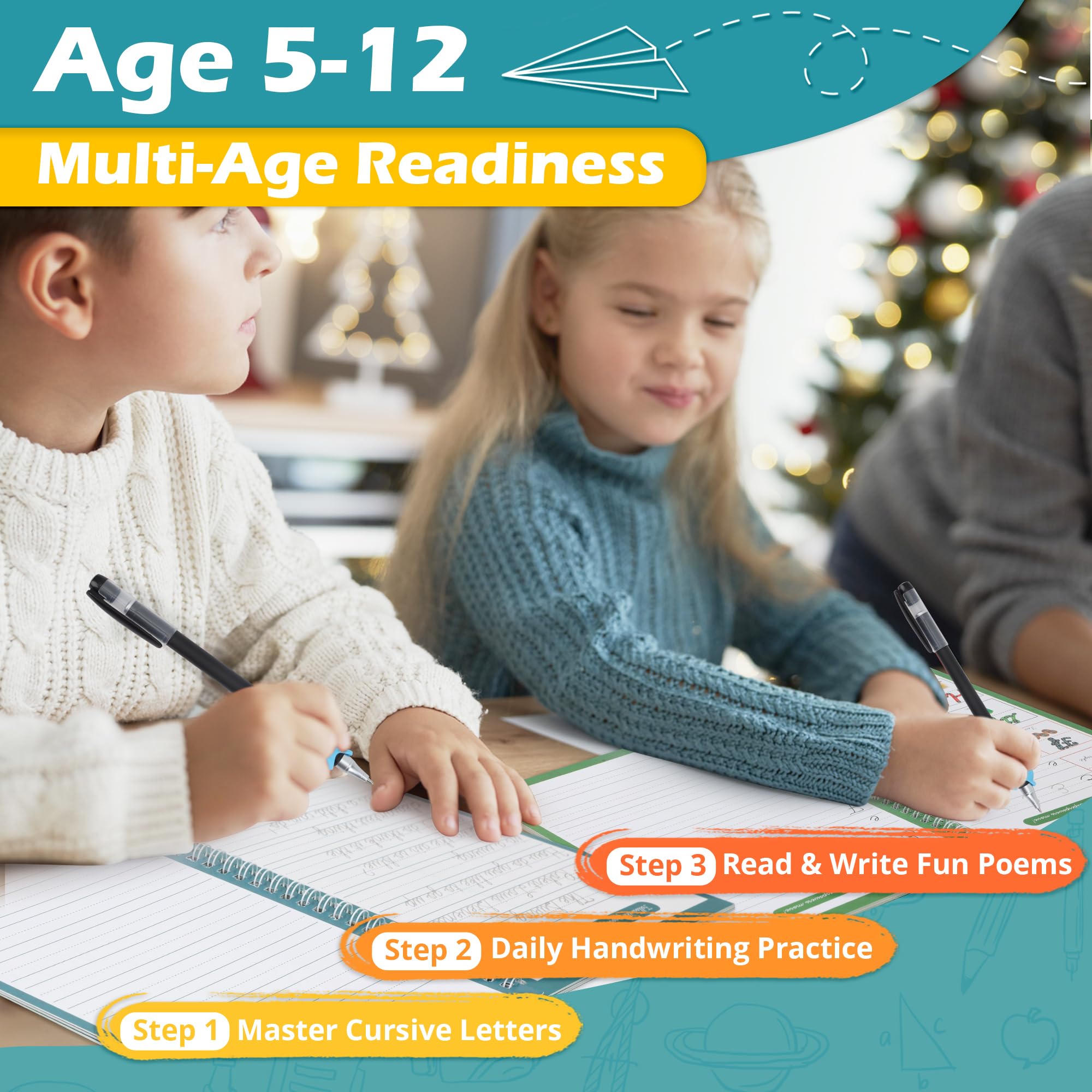 Cozodome multi-age readiness design supports beginners to advanced cursive