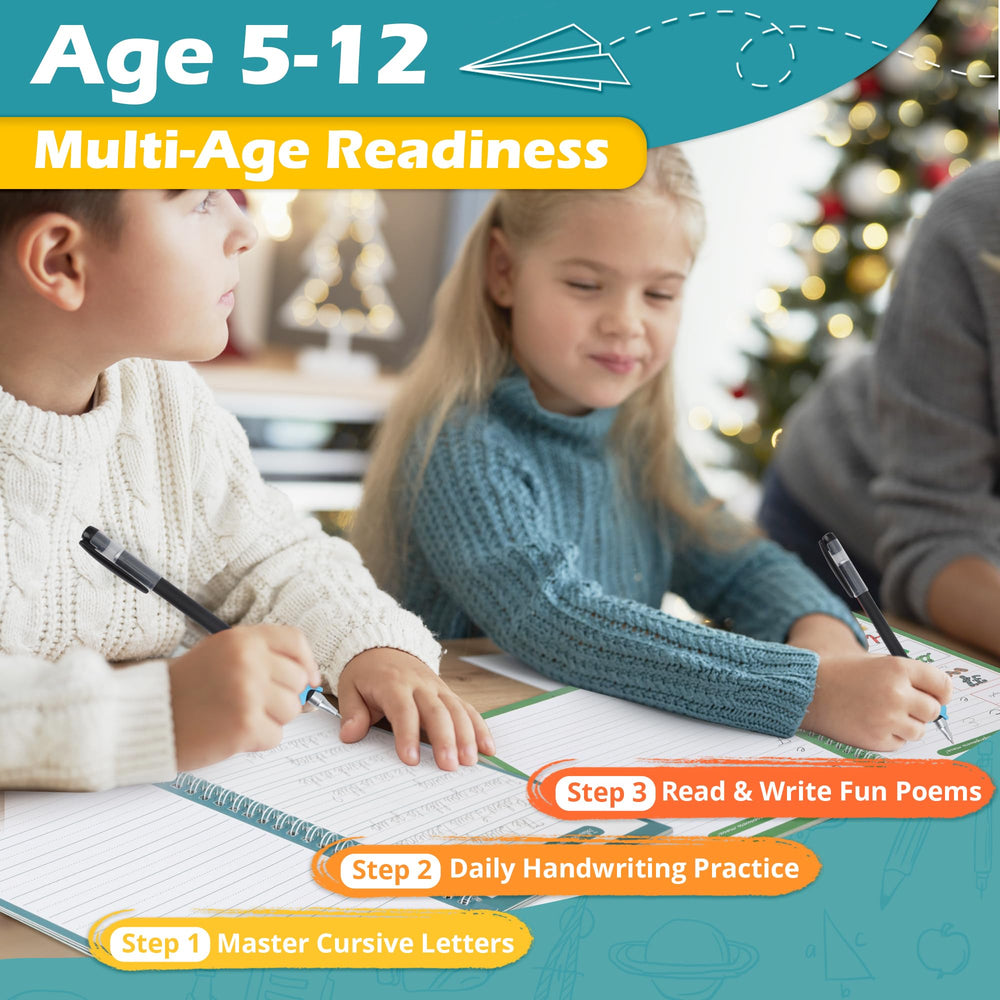 Cozodome multi-age readiness design supports beginners to advanced cursive