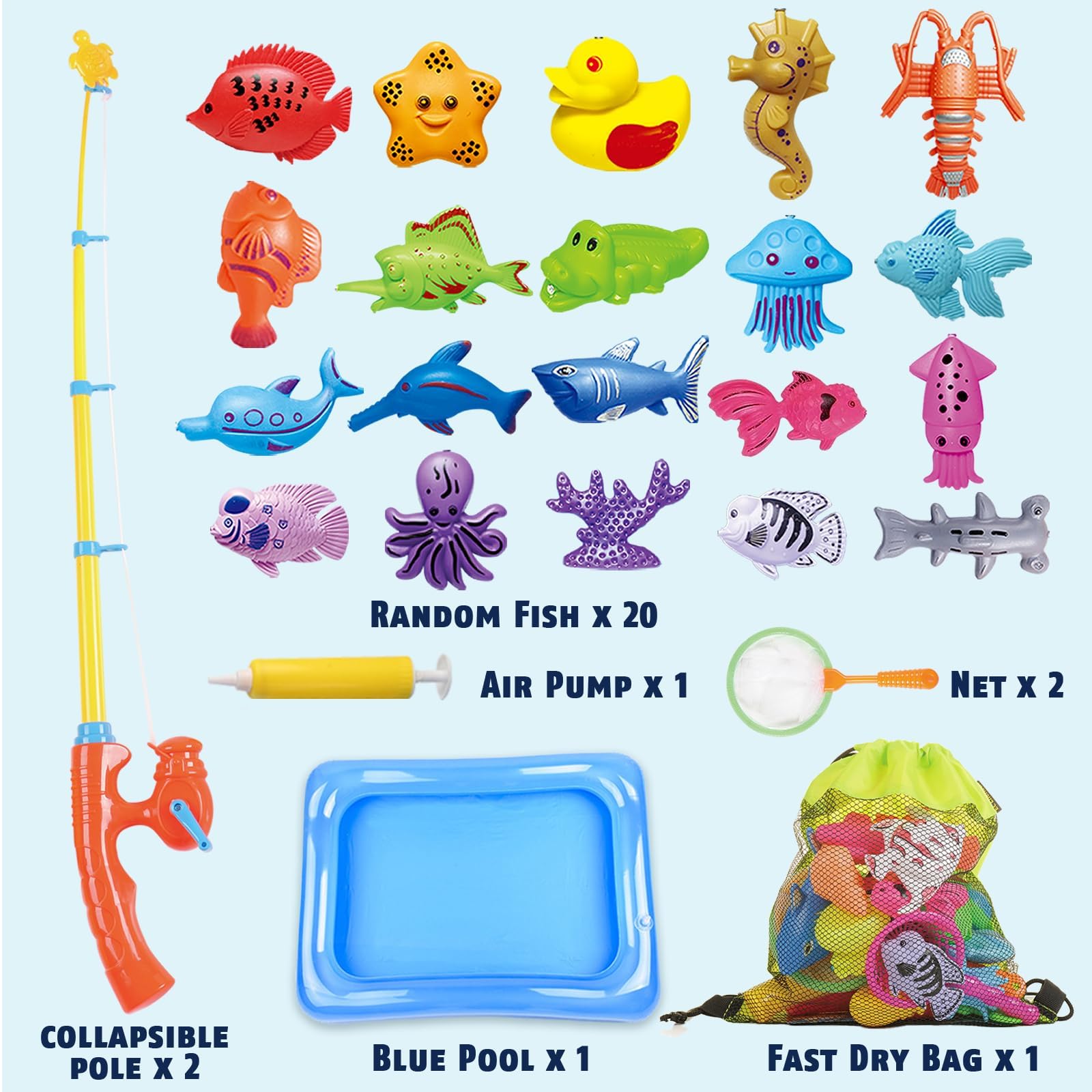 Two nets and two poles from CozyBomB for scooping and racing toys