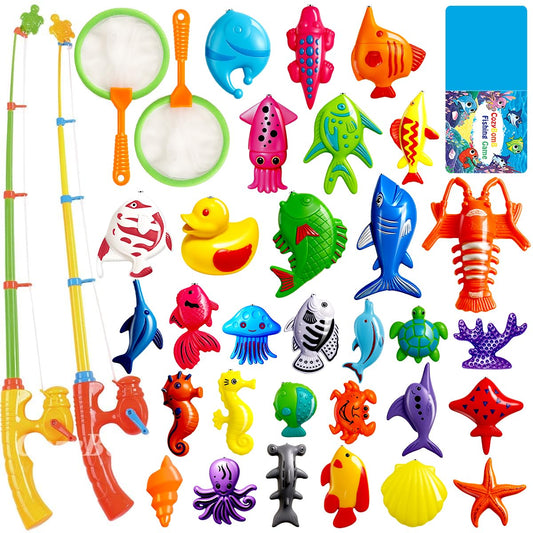 CozyBomB magnetic fishing pole closeup engages kids with colorful fish and hand-eye coordination.