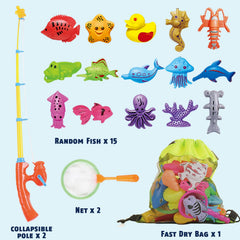 CozyBomB magnetic fishing toys bath-time set enhances hand-eye coordination during splashy play.