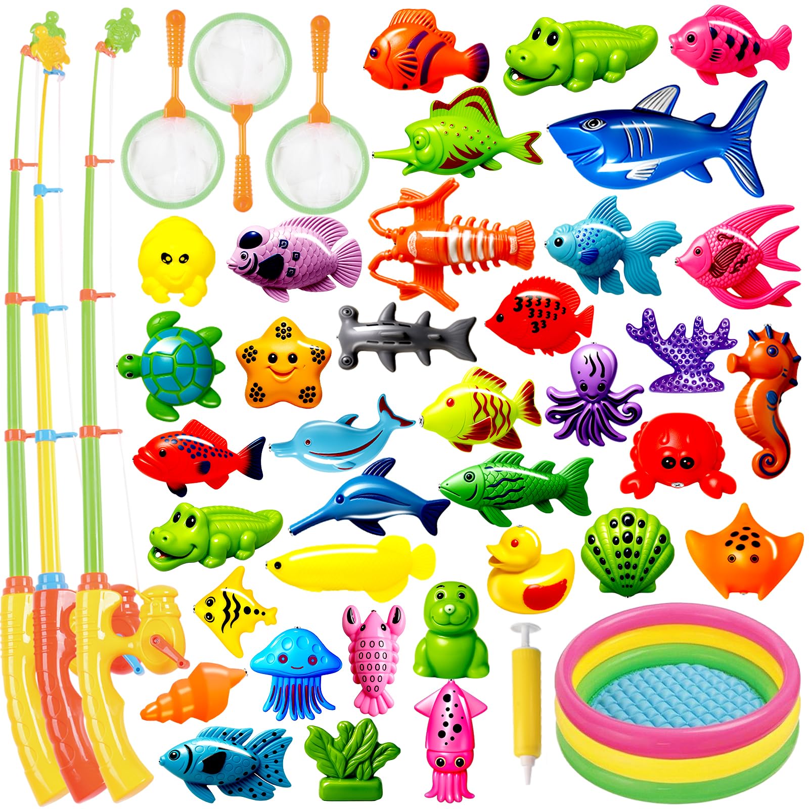 CozyBomB magnetic fishing toys set at water table enhances hand-eye coordination