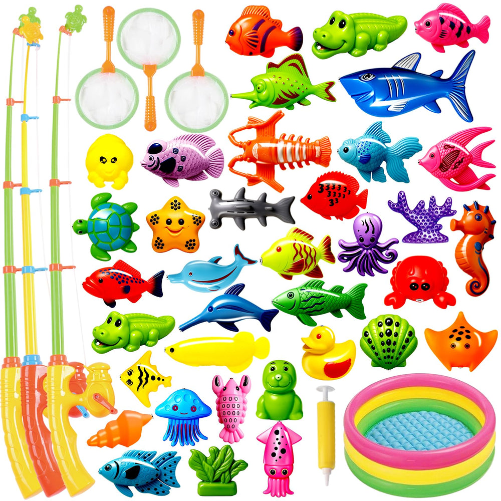 CozyBomB magnetic fishing toys set at water table enhances hand-eye coordination