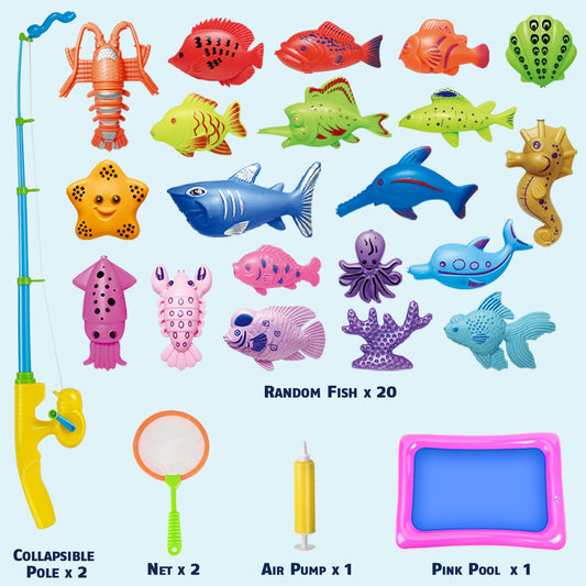 CozyBomB water table fishing activity with nets boosts color recognition and friendly competition.