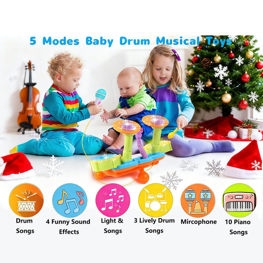 Cozybuy toddler drum pads and cymbals for budding rhythm.