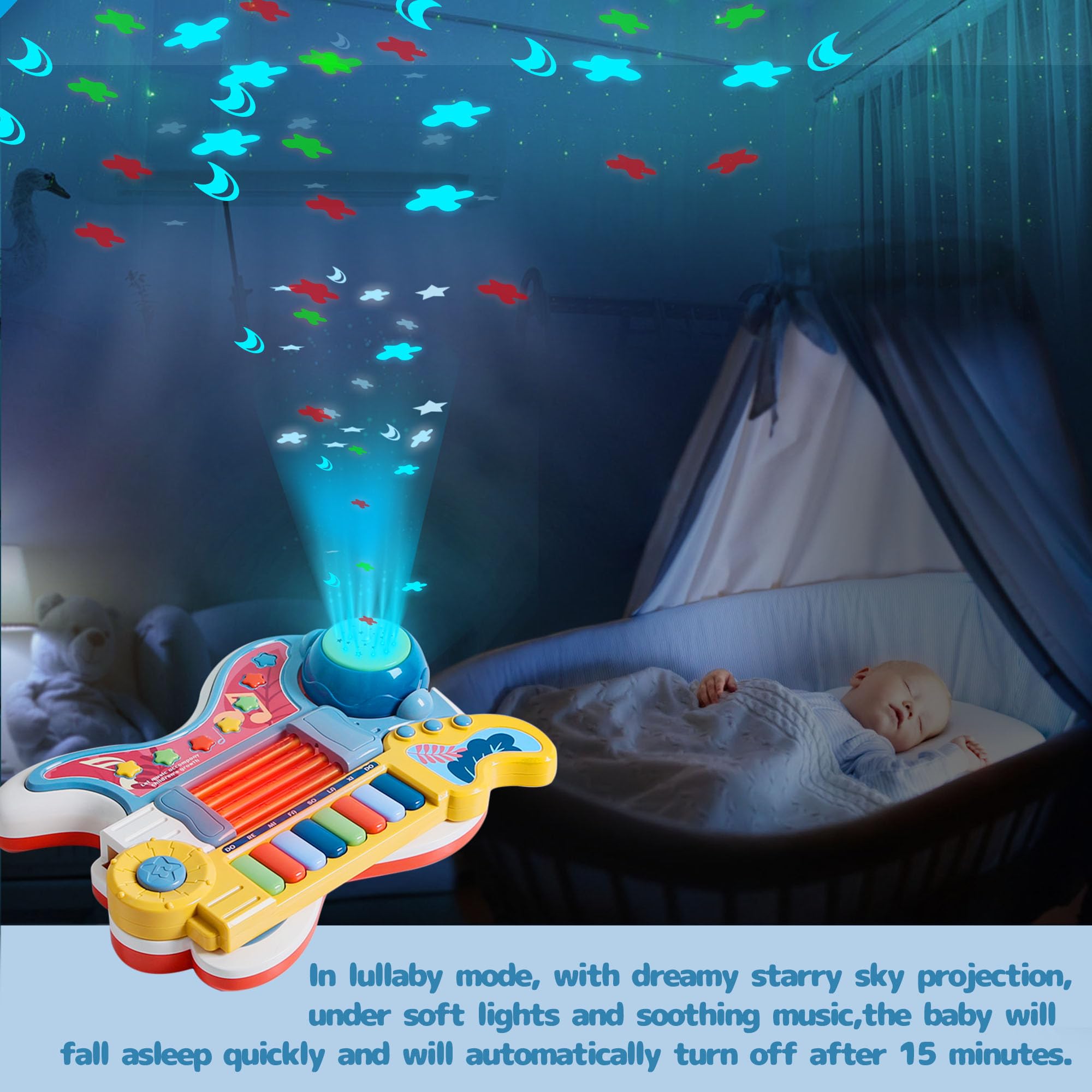 Cozybuy Toddlers Guitar soft ABS material for safe, durable fun